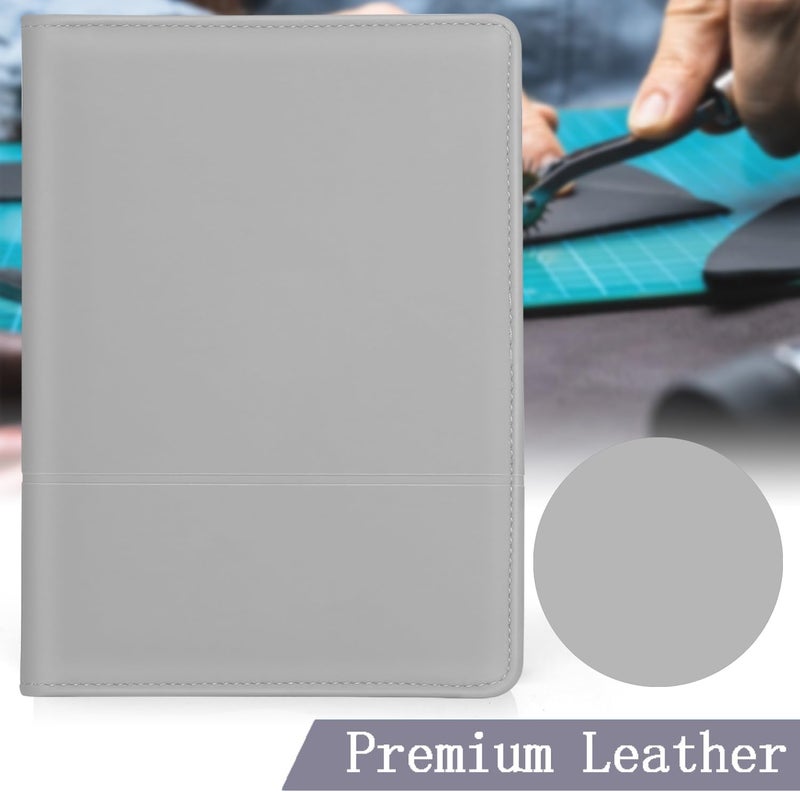 Konper Classic Padfolio/Junior Portfolio Folder Case, Business A5 Binder Organizer Notepad for Men Women, 5 x 8 Writing Pad Included, Gray - Image 3